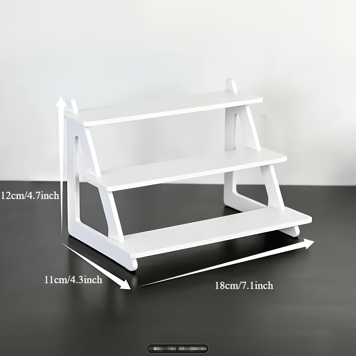 TEMU Three-tier Step Display Rack In 2 Colors. A Tiered Desktop Display And Storage Shelf, Suitable For Showcasing Small Decorations, Collectibles,