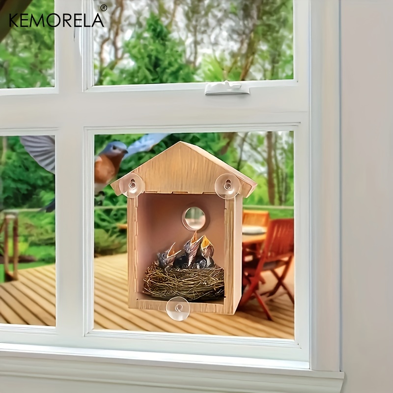 

Window Bird House - Bird Feeder With Suction Cups, Outdoor Garden Decor, Home Window Decoration Bird Nest With Perch Stick