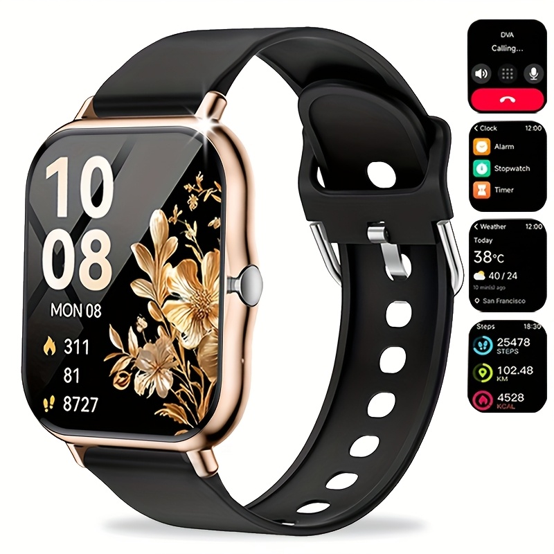 Montre Connectée Compatible Android & iPhone avec Appels Sans Fil, Écran Tactile Intégral, Plus de 100 Modes Sportifs, Boîtier en Alliage, Téléphone Sans Fil Adapté aux Hommes et Femmes, Tracker de Fitness Cadeau pour Smartphone iPhone/Android