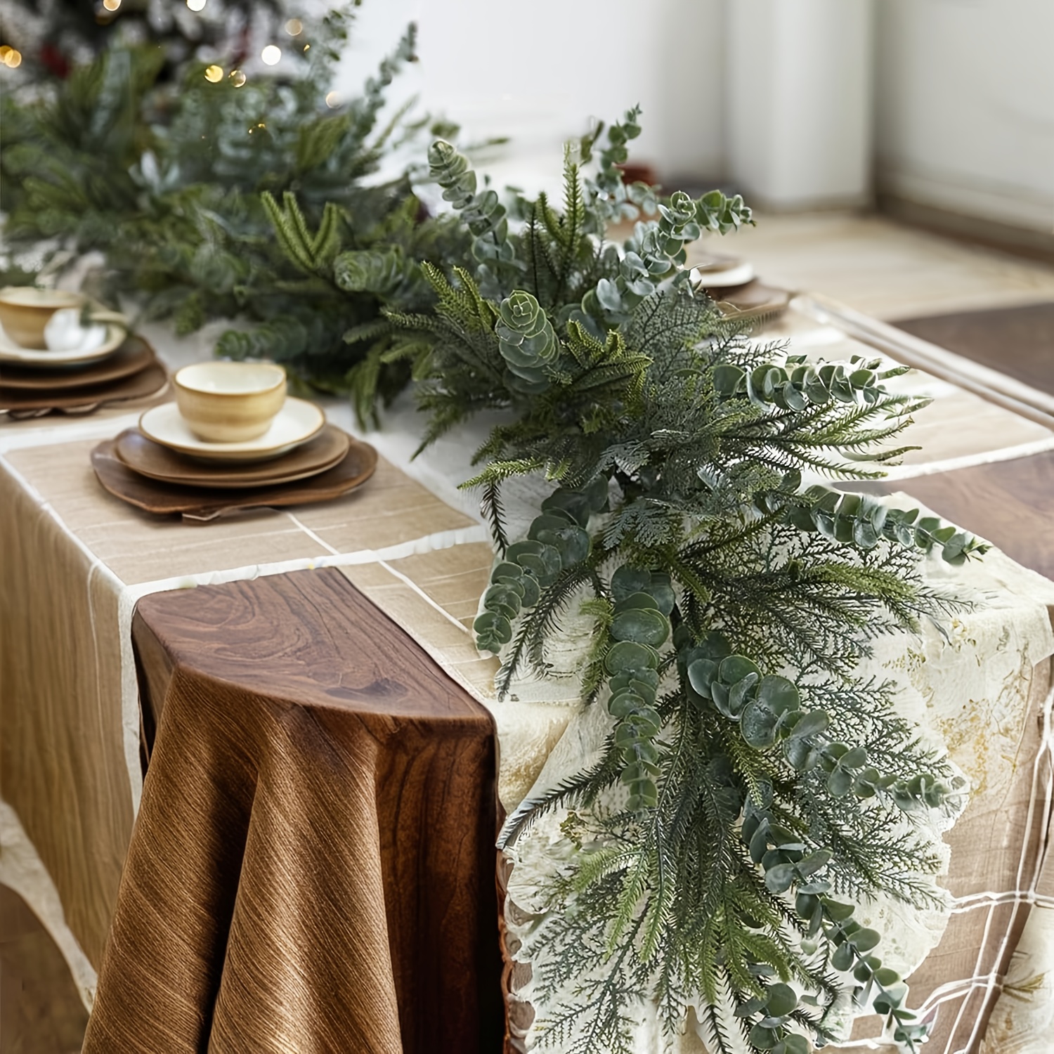 Guirlande De Pin Artificiel Réaliste - Longueur 150/180/270 Cm - Pour Décoration Intérieur/extérieur Noël