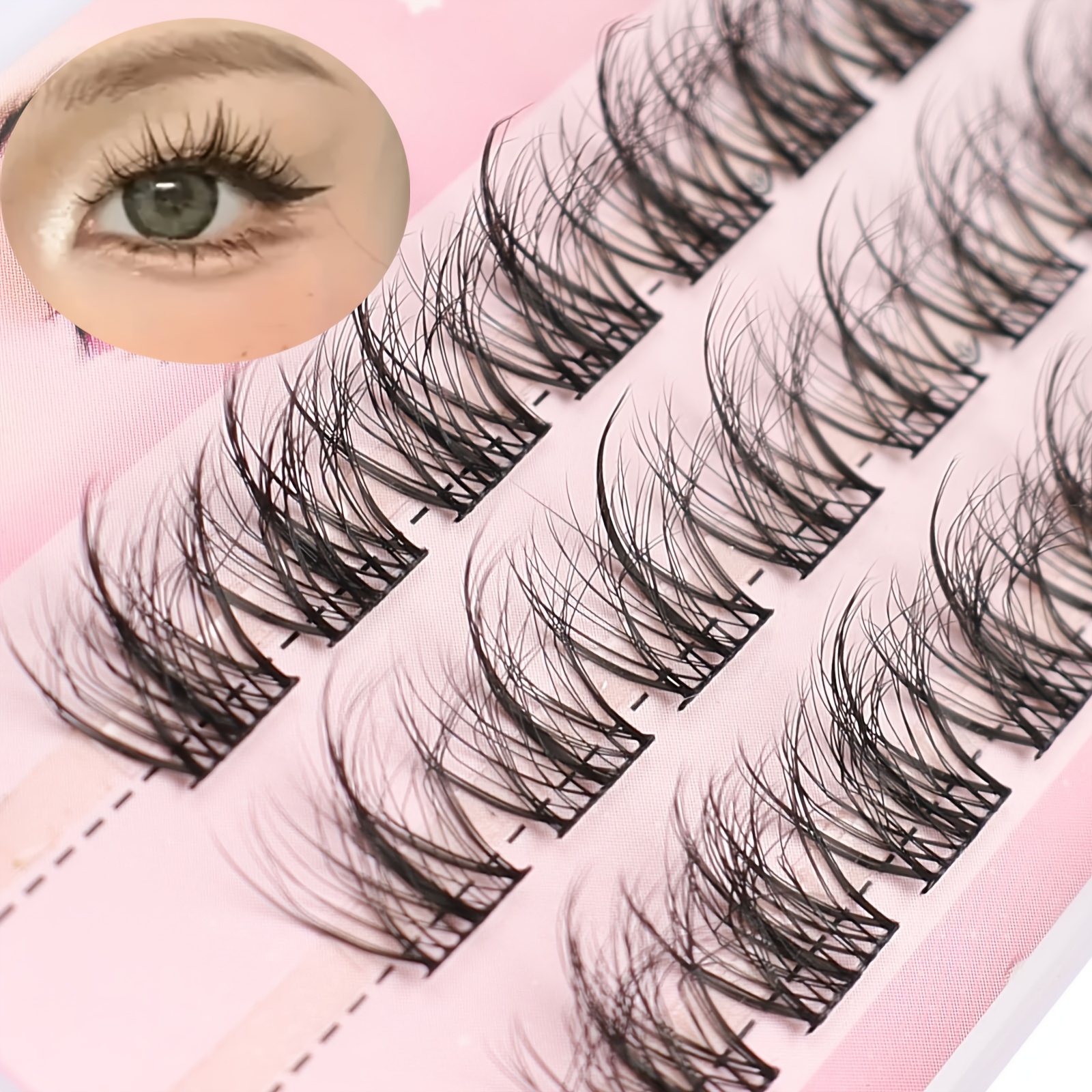 

30 3 5d Single Cluster False Eyelashes, D , 10-12mm Length, Formaldehyde-free, Natural Anime Cat , Diy Eyelash Extensions