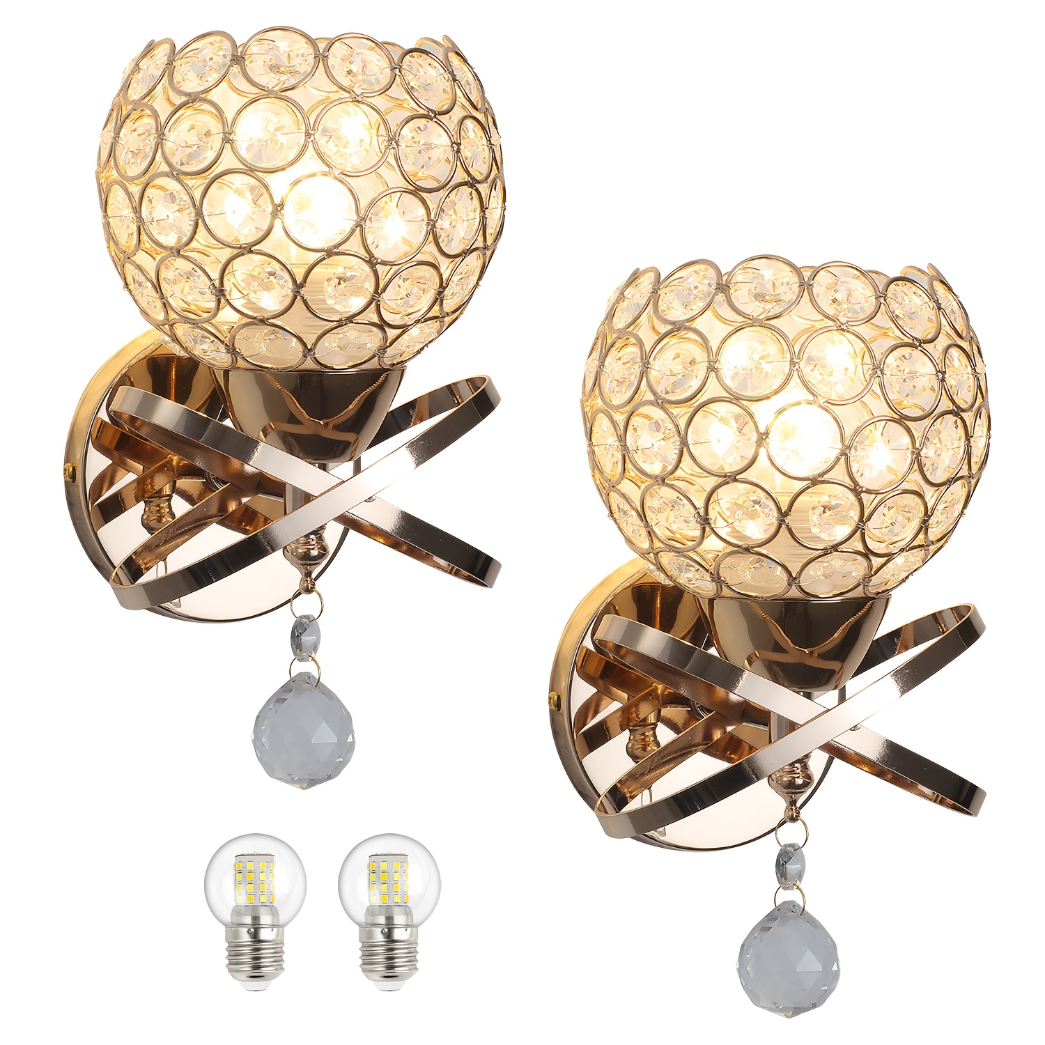 TEMU Set Of 2 Wall Sconces, Hardwired Wall Lights With E26 Bulb Included, 3 Color Temperature Dimmable, Modern Wall Sconces For Bedroom Living Room