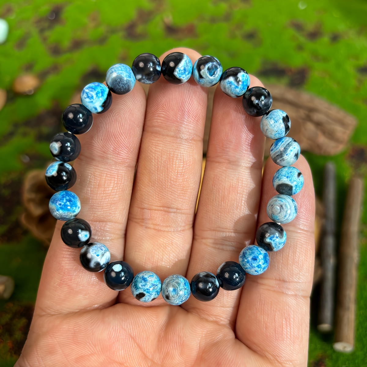 8mm Fire Agate Bracelet for Relaxation & Clarity