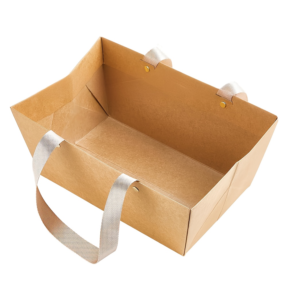 E-shop Geschenktüte/-korb mit Griffen für Sie/Ihn, DIY leeres Geschenkkörbchen-Set mit Griffen, Tablett aus Kraftpapier, geeignet für Handtaschen, für
