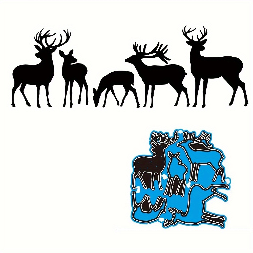 

Deer Family Metal Cutting Dies Set, 1pc Deer Die-cuts For Scrapbooking, Card Making, Paper Crafting, Decorative Album Embellishments