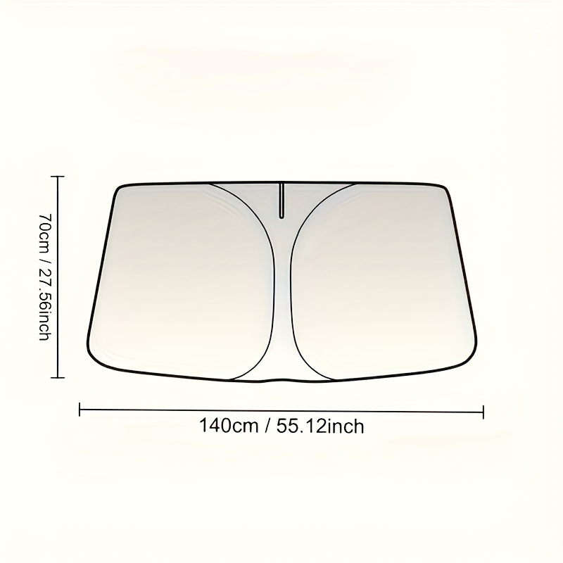 TEMU 1pc Portable Car Windshield Sunshade With Upf50+ Uv Protection & Thermal Insulation - Double-layer Thickened Sunshade, No , Seamless Vehicle For