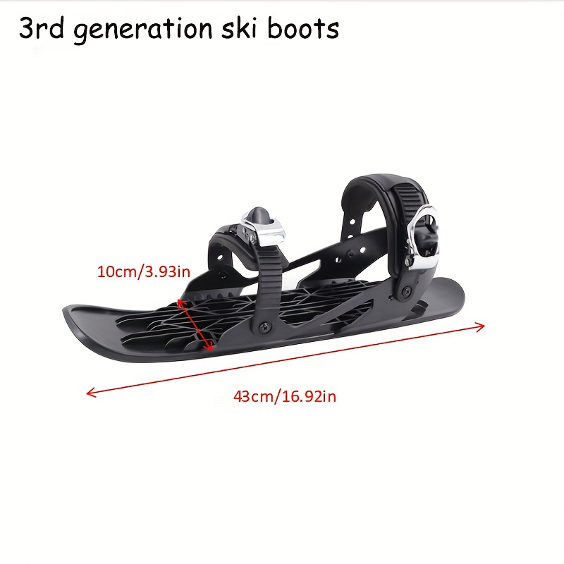 Mini Ski Skates - All-Terrain Snow Skating & Skiing Shoes with Adjustable Binding-Compatible for skateboarding on Snow | Low-Temperature Friction-Resistant Winter Sports Gear | (No Binding Included) | for beginners on Mountains & Urban