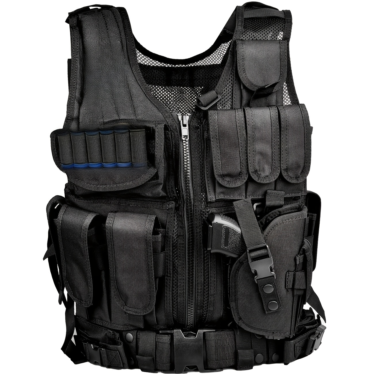 multi functional vest with detachable belt and pockets outdoor gear compact compatible standard pockets cool live action cs Product details 1