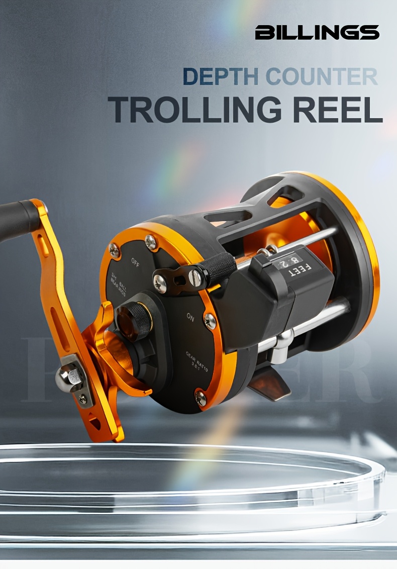 trolling drum fishing reel line counter 1bb 15kg Temu Germany - Main Image