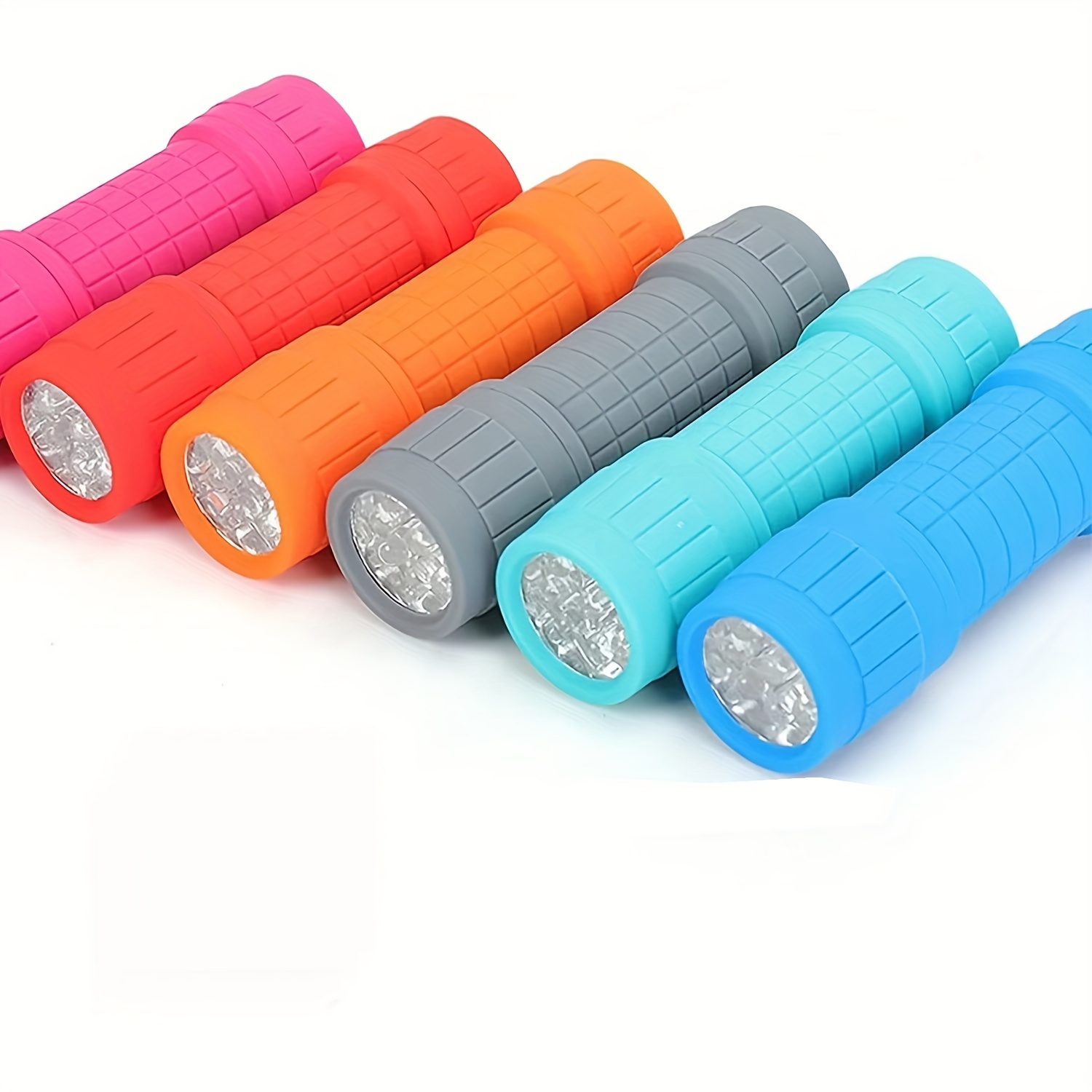 

6-pack Mini Led Flashlights, Handheld With 9 Leds, Abs, Battery-powered, 1-mode, 0-200m Range, ≤150 , Aaa Battery Operated (batteries Not Included), Non-waterproof, For & Festivals, Without Battery