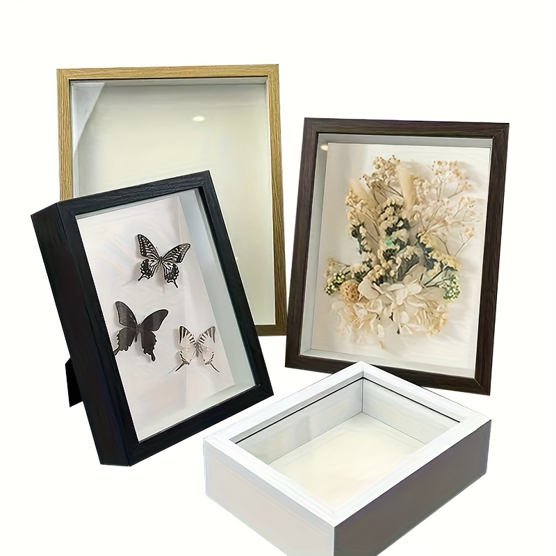 Nicola Spring Cadre Photo 3D Shadow Box - 20 X 25 Cm - Lot De 1 - Cadre Photo 3D Blanc, Boîte 3D, Cadre Photo, Vitrine De Portrait, Mariage, Remise De Diplôme