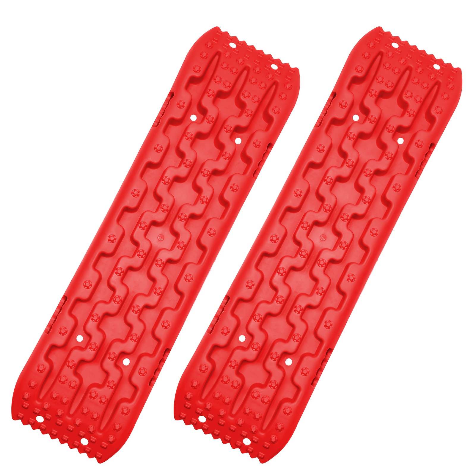 TEMU 2-pack Heavy Duty Recovery Traction Boards - 10-ton Capacity Offroad Tracks For Mud/snow - Nylon Tire Ladder With Anti-slip Spikes For Trucks,