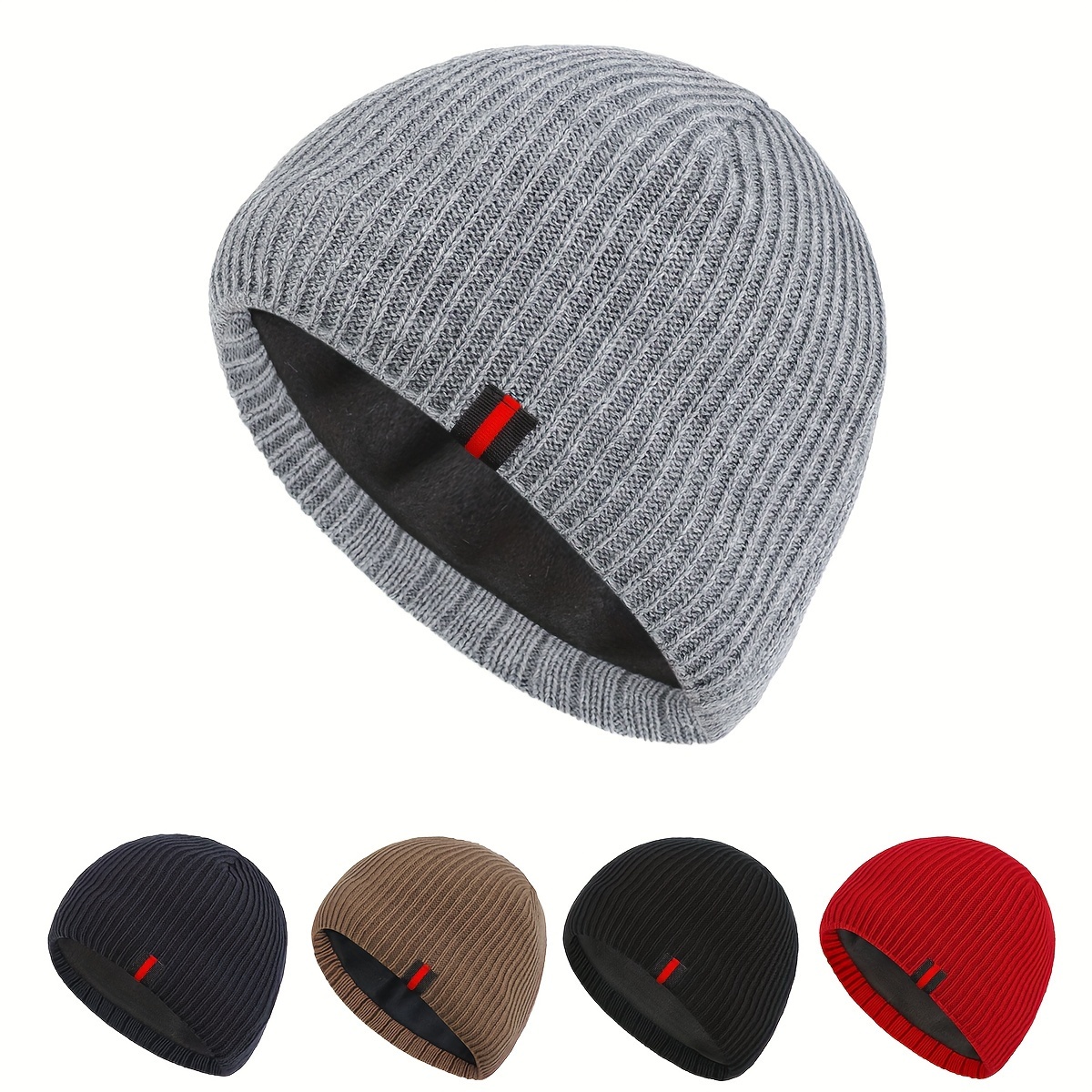 

1pc Bonnet Tendance, Design Simple, pour , Ajustement Élastique, Accessoires d'Hiver, Doublure en Velours Épais pour Activités Extérieures en Automne, Ski, Cyclisme, Shopping