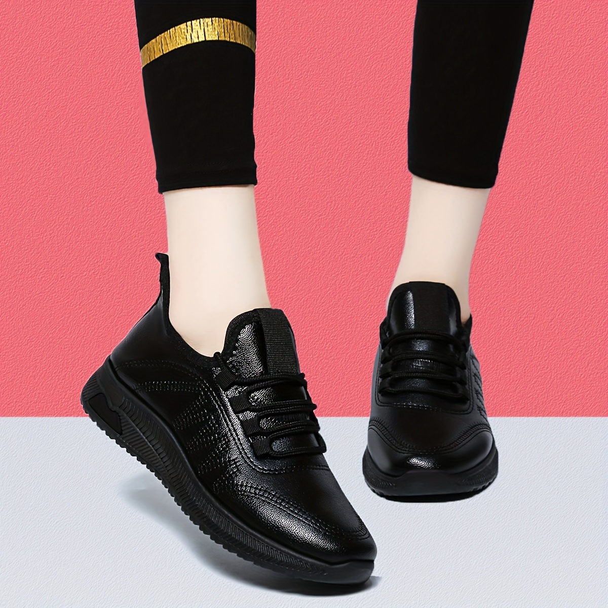 zapatos de   antideslizantes para mujer,  ,    , cordones, punta redonda, parte   sintética, comodidad para todo el año, para largas horas de pie, calzado profesional para  . detalles 0