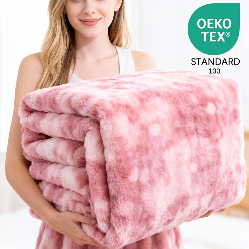 Image of Super Faux Rabbit Fur Blanket, Machine Washable, Plush, Multifunctional Nap Blanket, Suitable For Office, Bedroom, Sofa, Travel, Pet Blanket, Small Blanket, Cooling Shawl