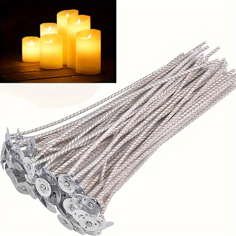 

100pcs 3.94in/10cm Soy Wax Candle Wicks, Cotton & Paper Interwoven Core, For Diy Candle Making