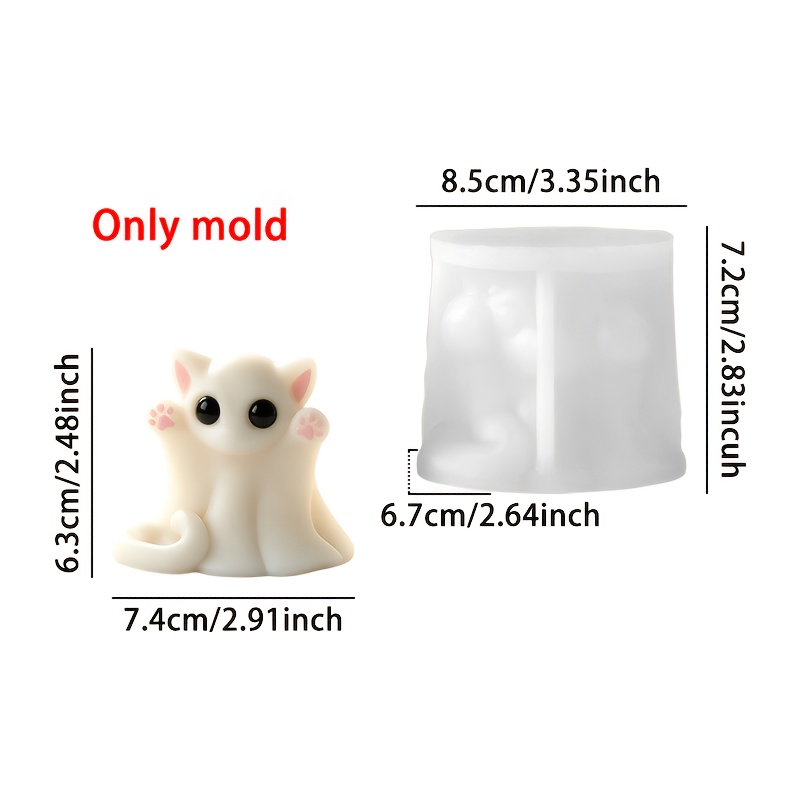 TEMU Reusable Silicone Mold For Resin Crafts - Cute Lying Shape With Irregular Suitable For Plaster, Epoxy Resin, Cement Molds - High-temperature