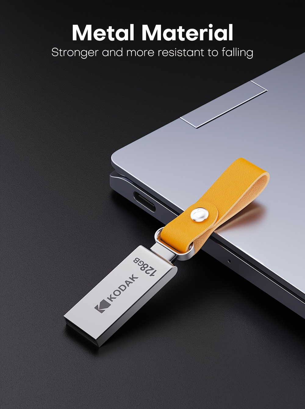 kodak k122 метална серија за носење usb флеш драјв 32gb 64gb 128gb - пренослив usb 2.0 флеш драјв со јамка за клучеви за работа патување лаптоп pc автомобил аудио, компактен метален мемориски стик за секојдневно складирање на датотеки Детали за производот 1