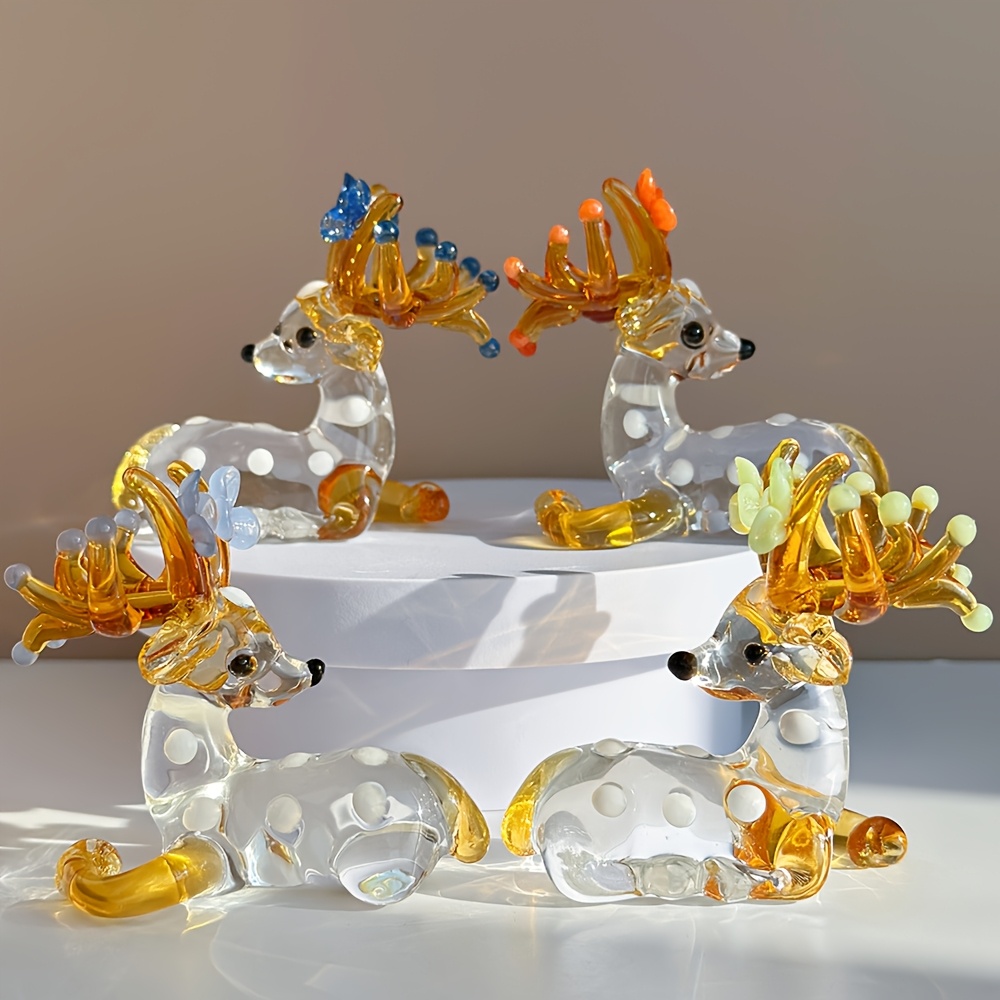 

A Handcrafted Crystal Glass Deer Figurine, A Cute Decoration , Glass, Suitable For And Tabletop Decor, Valentine's Day, 's Day, , And Party Gifts.