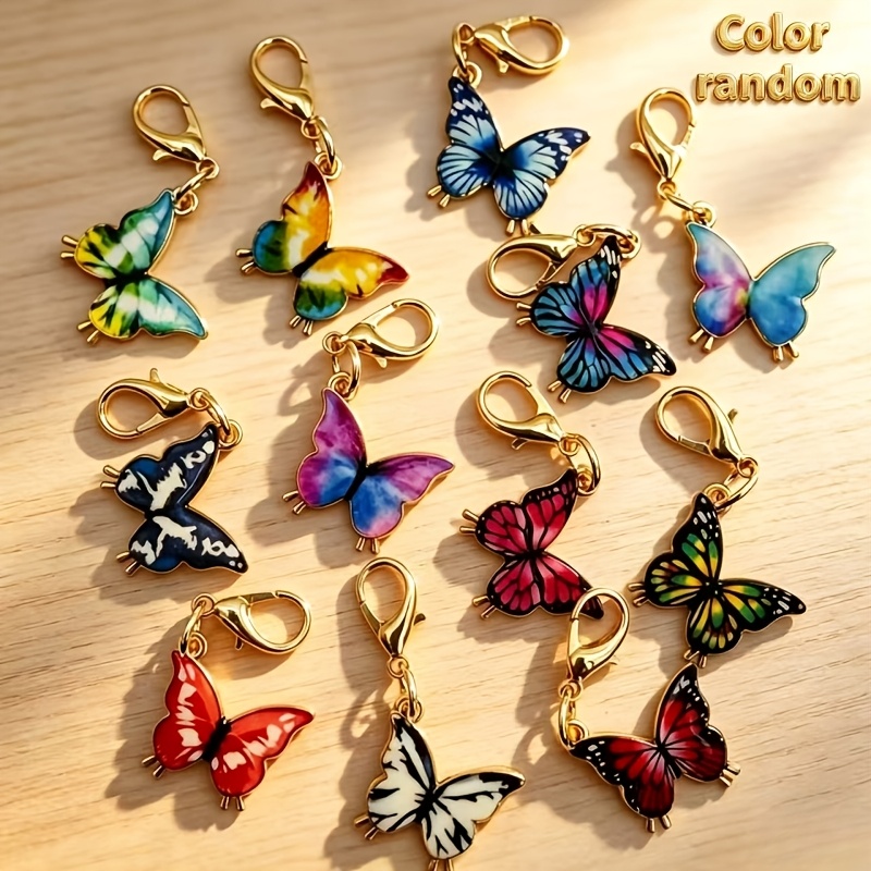 TEMU 12pcs Porte-clés Papillon Coloré pour Femmes, et Tendance, Idéal pour Décorer Sac à Dos, Sac à Main, Cadeau pour Amies, Cadeaux, Cadeaux