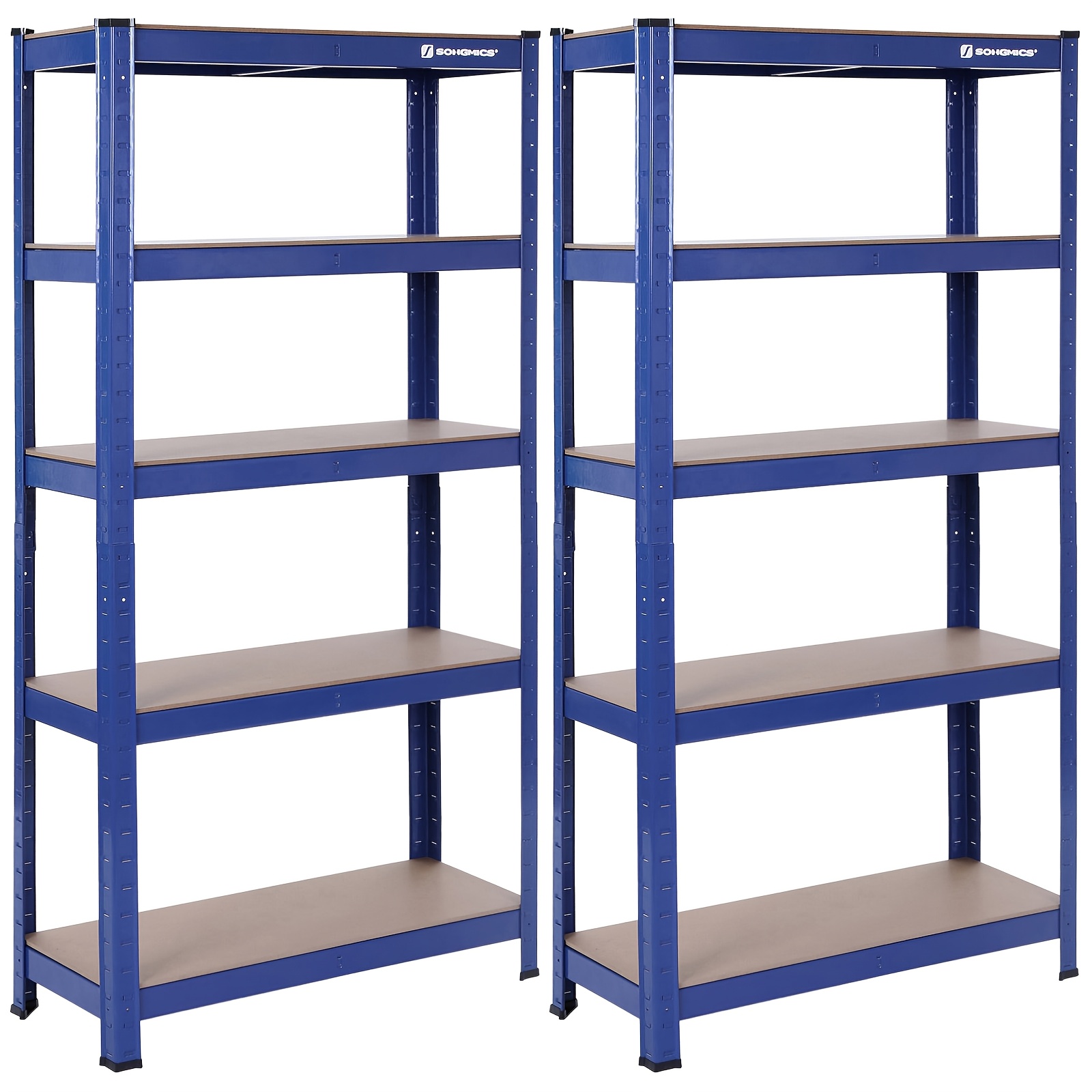 Image of 5-tier Shelving Unit, Steel Shelving Unit For Storage, Assembly, For Garage, Shed, Load Capacity 650kg, 30 X 75 X 150cm, Utility Shelves
