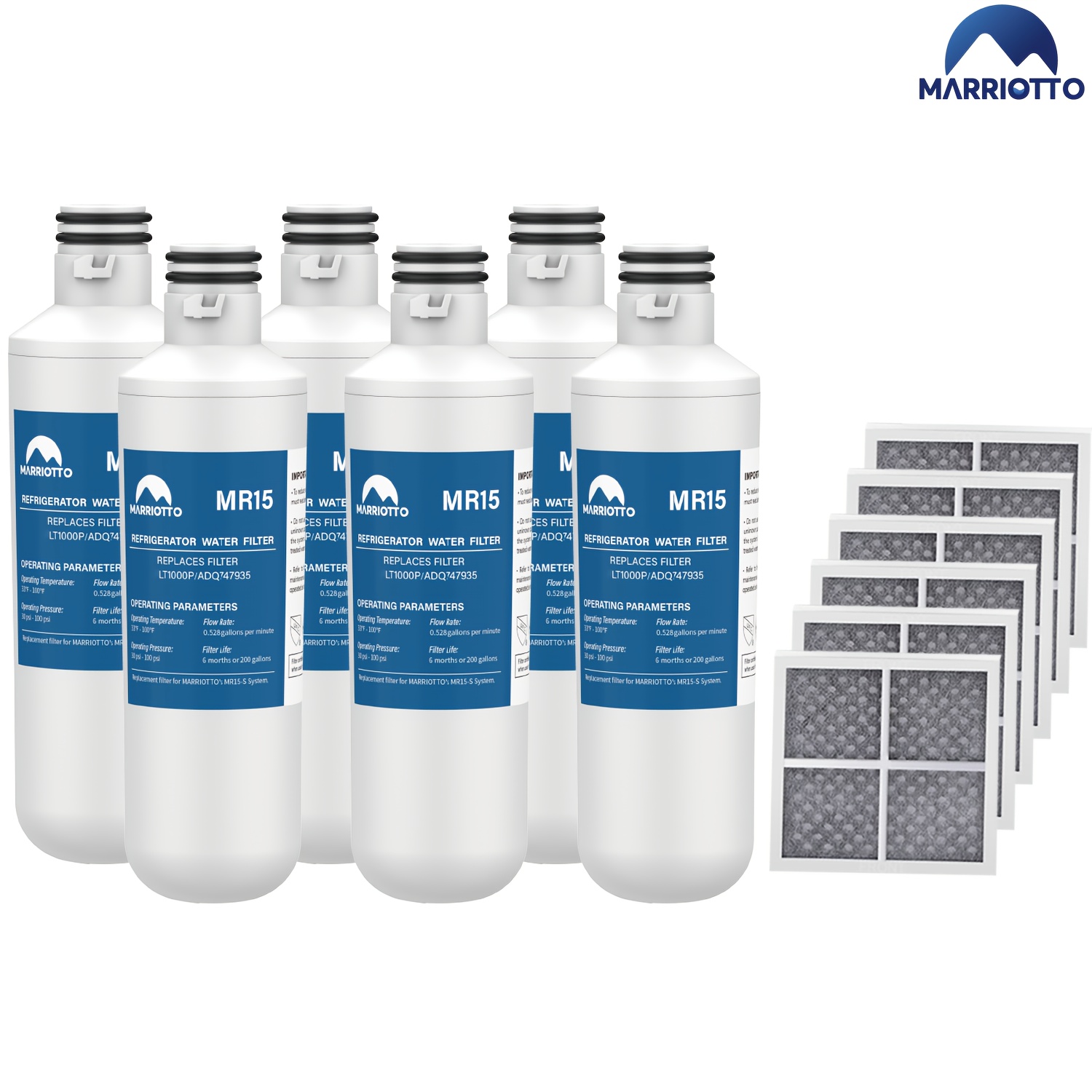 Marriotto Refrigerator Air Filter Replacement For And Water Filter Lt1000pcs Replacement For Refrigerator, Compatible With 469918, 9918, Adq73334008, Adq73214402, /pc/pcs