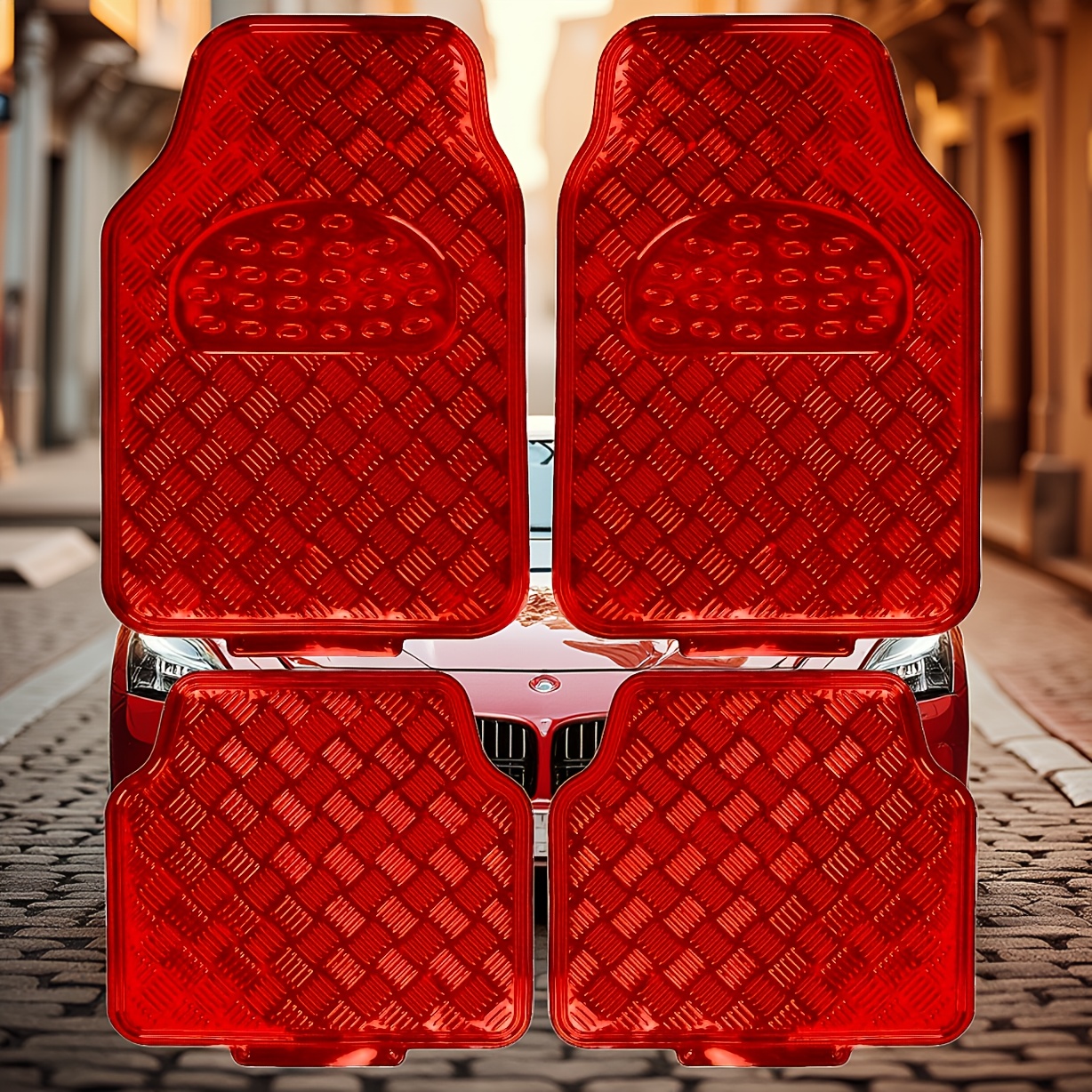 TEMU A 4pcs Set Designed For Vehicle Floor Coverings - Resistant To Water And Dust, Easy To , Ideal For Suvs And Trucks, Includes A Full Set Of Floor