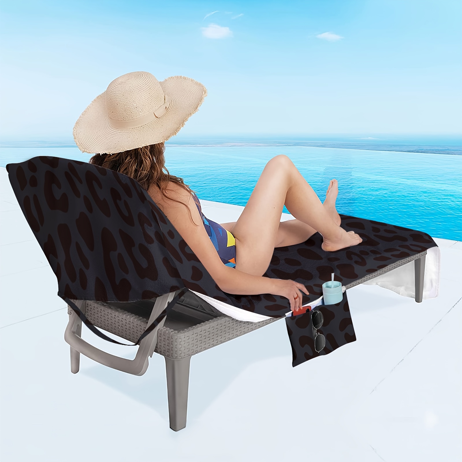 Chillax Beach Chair Pool Towels - A Must Have on a Cruise Ship for Men and  Women. Towel Accessories Include Pillow and Side Pockets. No Clips Needed.