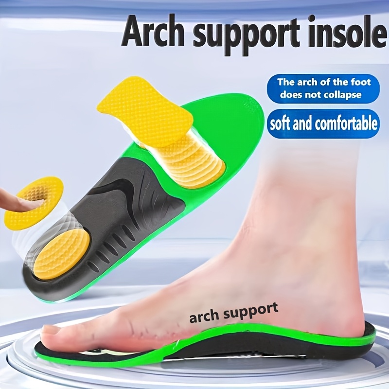 Pair Ergonomic Arch Support Shoe Insoles, Men Women Breathable, EVA  Foam, Polyester, Non-Braided with Hand