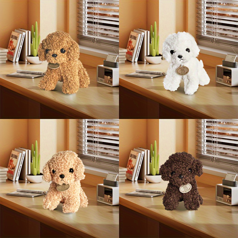 Realistic Dog Stuffed Toy Cute Plush Toy Dog Figure Animal - Temu