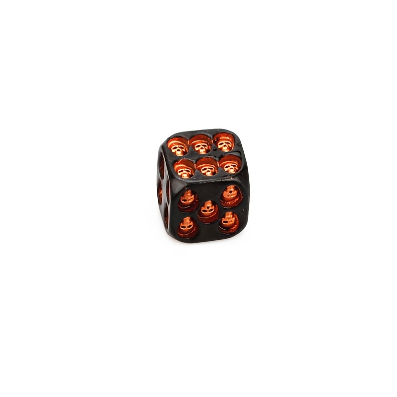 E-shop 1 Gotischer Totenkopf-Würfel – schwarz-goldener sechszackiger D6-Harzwürfel mit Totenkopf-Gesichtskapsel, langlebig für Rollenspiele am
