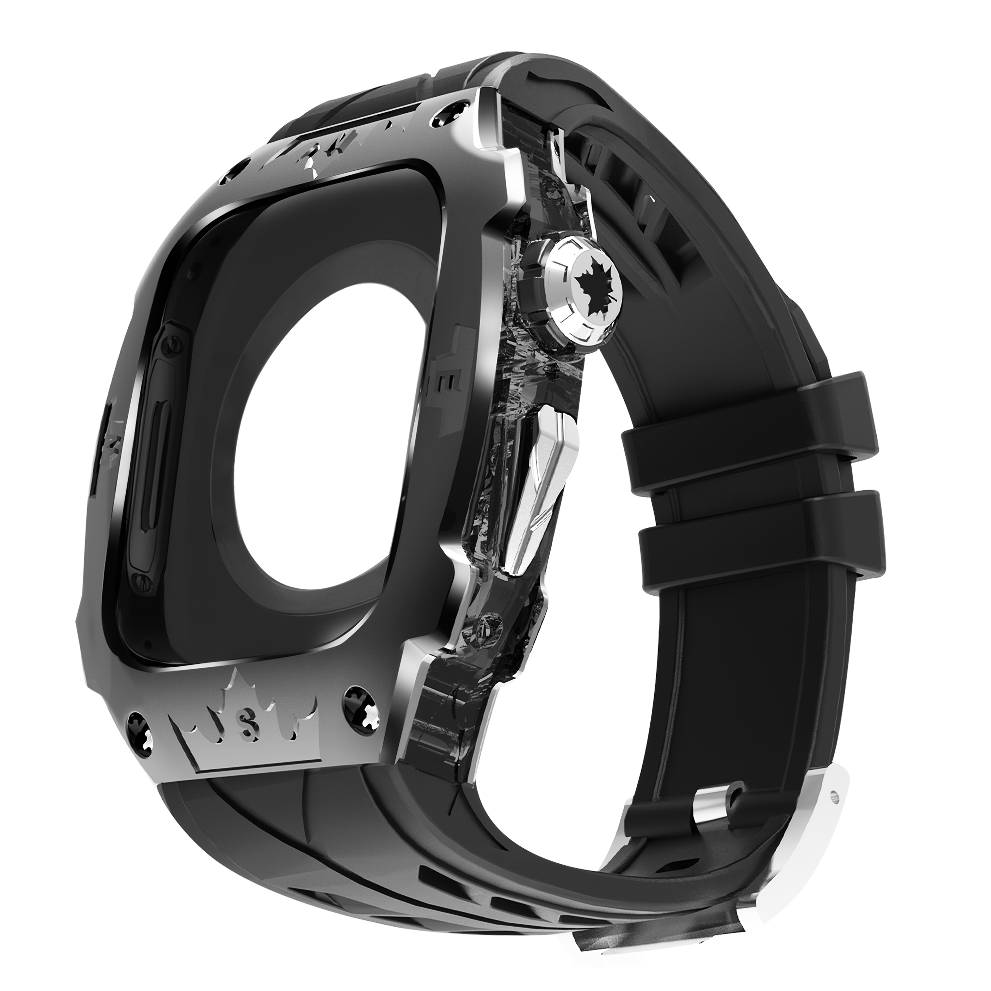 TEMU Metal Case With Full-body Protective Cover For Watch Series 10/11 (46mm) - Features A For . Available In Silver .