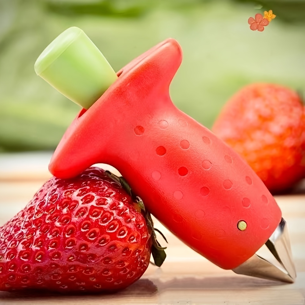 

1pc Stainless Steel Kitchen Corer - Ergonomic Plastic Handle Strawberry , Tomato Deseeder, Eye Remover - Food-safe Fruit & Vegetable Remover Tool For Cake & Platter Decoration