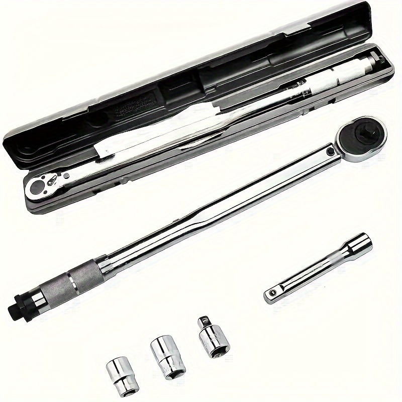 

Steel Torque Wrench Set, 1/2" Drive, Shock-resistant With Non-slip Grip, Adjustable 28-210nm - Precision Torque Measurement Tool With Case