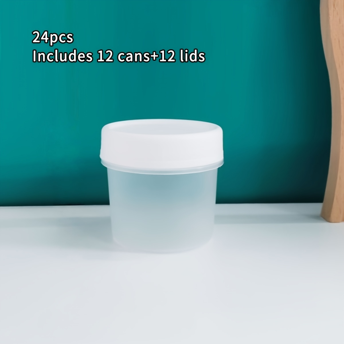 TEMU 12/24 stuks (inclusief 6/12 potjes + 6/12 deksels) Herbruikbare Lege Verpakkingen, 4oz per potje. Plastic potjes zijn gemaakt van PP-plastic,