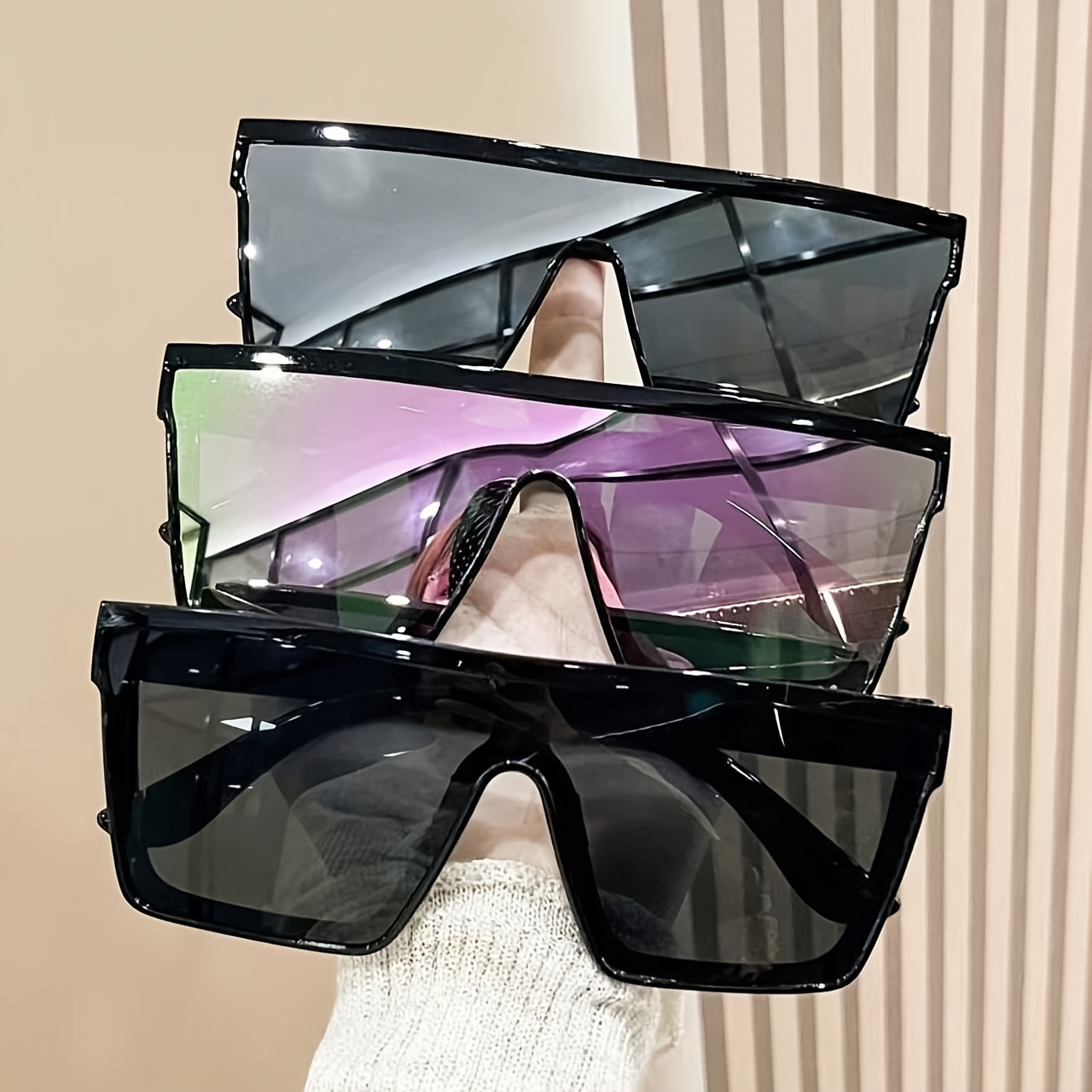 1 pair unisex large frame vintage trendy minimalist fashion  display picture 1
