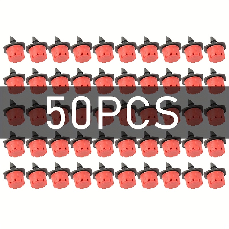 E-shop 50-1000 Stück Verstellbare Gartenbewässerungstropfer 1/4 Zoll Widerhaken-Tropfer 360 Grad Bewässerungssprinkler Anti-Verstopfungs-Tropfer für