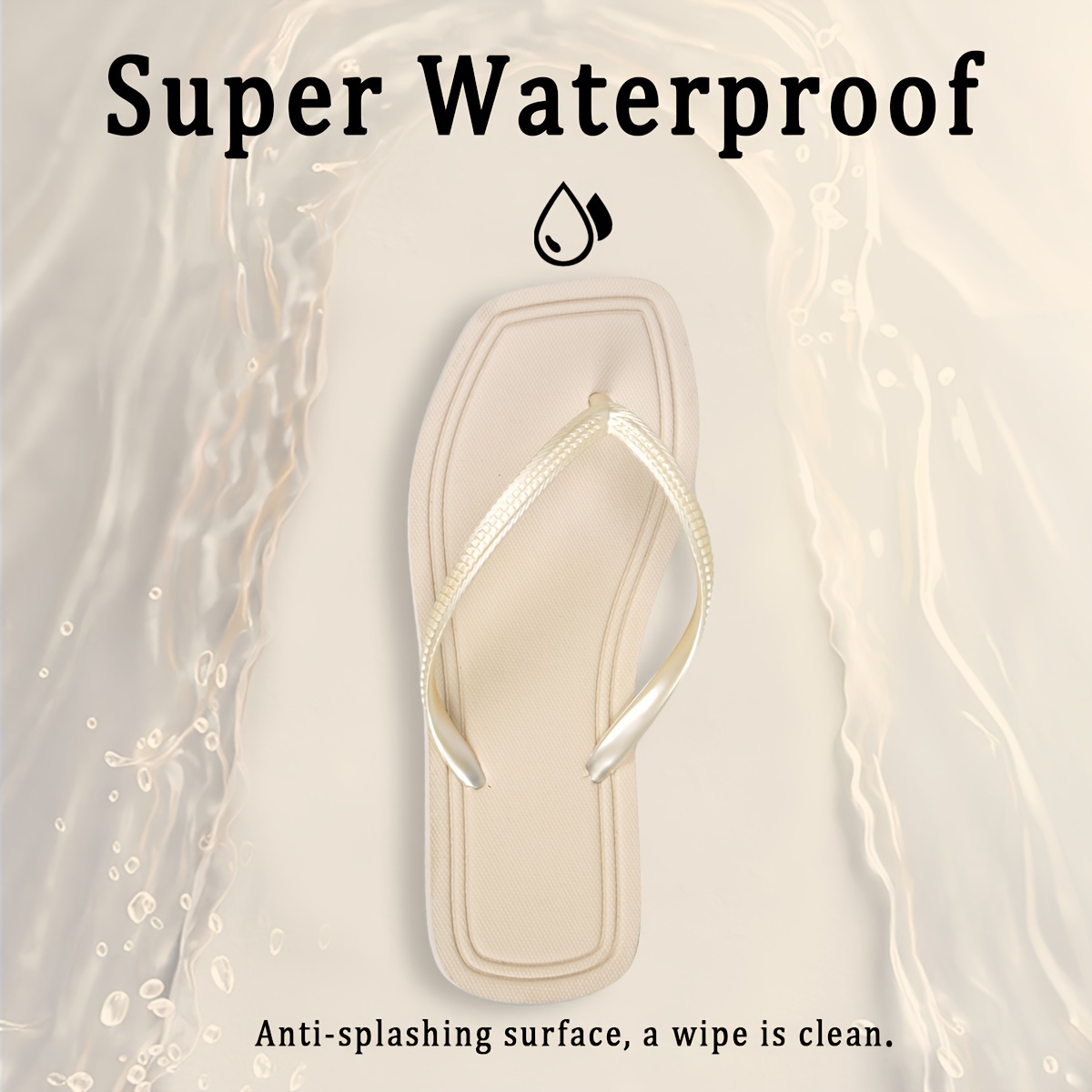 Women'S Summer Fashion Flip-Flops - Comfortable, Durable EVA Material, Flat Heel, Slip-On Thong Sandals for Beach & Casual Wear, Black with White Stripe, Ladies Sandals