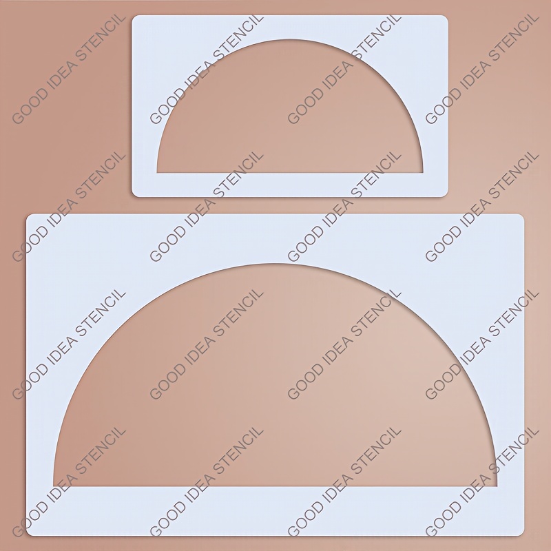 Image of 2 Scallop Stencils, 1 Reusable Painting Stencil Measuring 11.02x7.09 Inches And 1 Measuring 7x4 Inches, Suitable For Room Wall Decoration