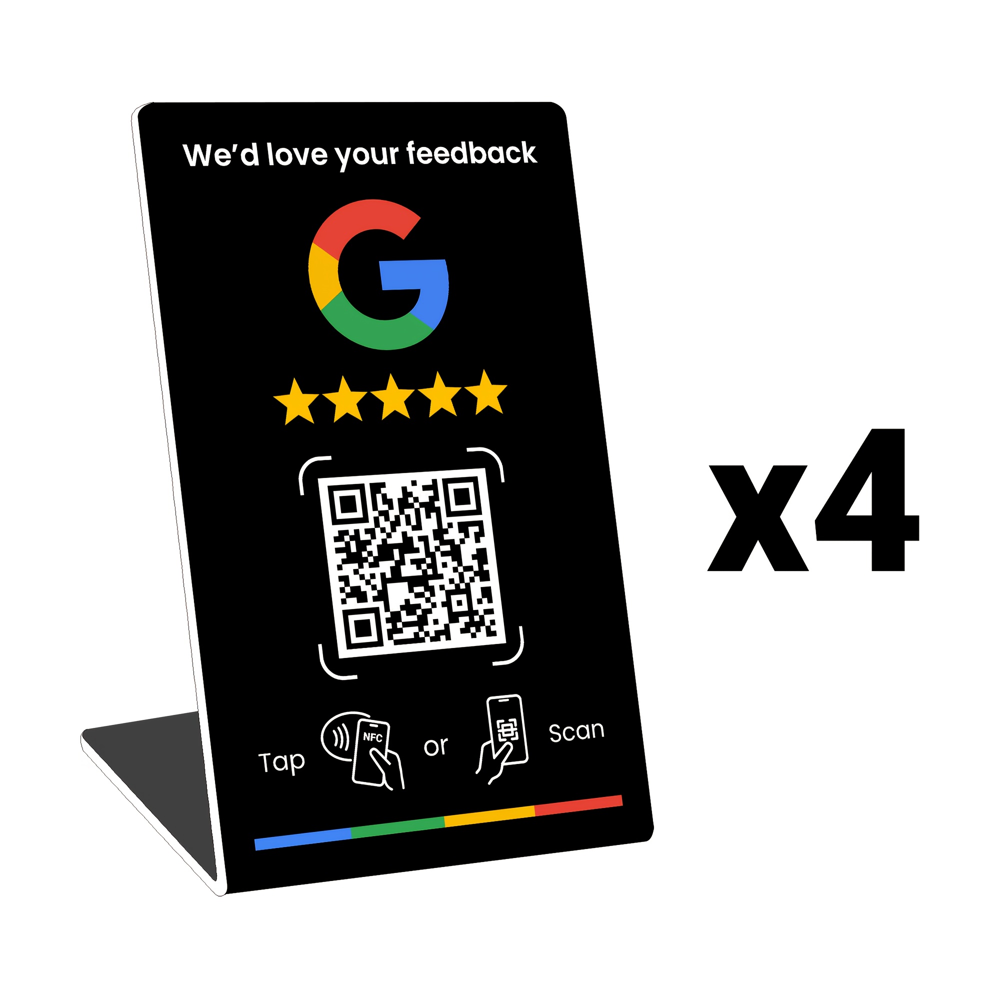 Business Stand For Google Review | Nfc Tap & Dynamic | Easy Setup With Review | Required | Review Us On | Review Sign