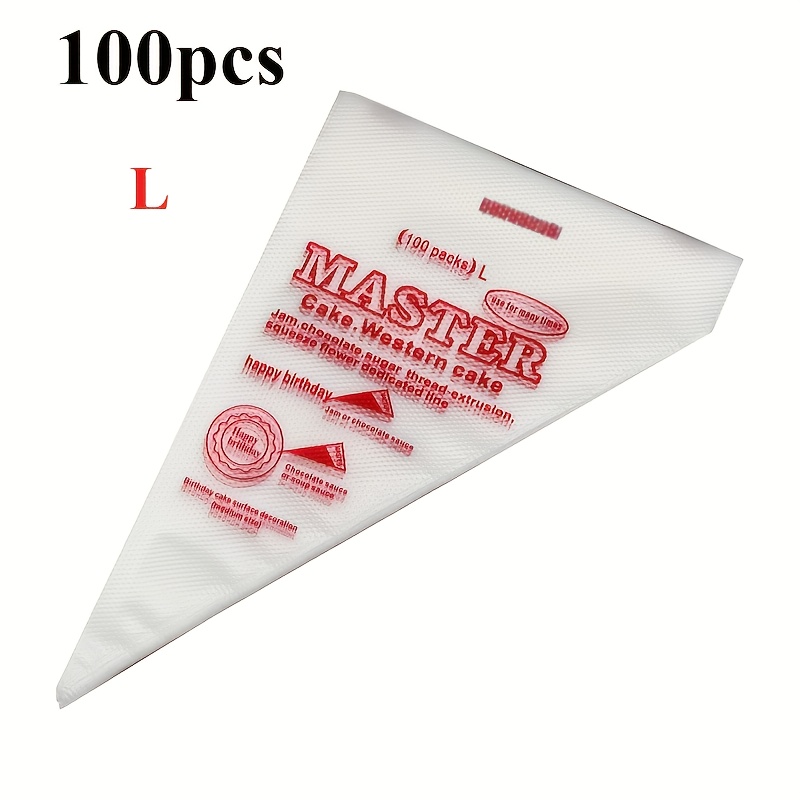 Image of 100pcs Thickened Disposable Piping Bags: & Clean Cake Decorating Bags For Frosting, | Ideal For Cupcakes, Biscuits & Dessert Fillings | Must-have For Christmas, Birthday, Wedding & Thanksgiving Baking