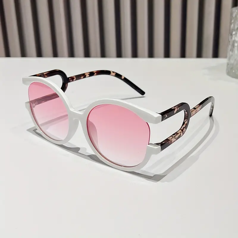 large cat eye sunglasses for women men semi rimless y2k fashion gradient lens sun shades for beach party prom details 8