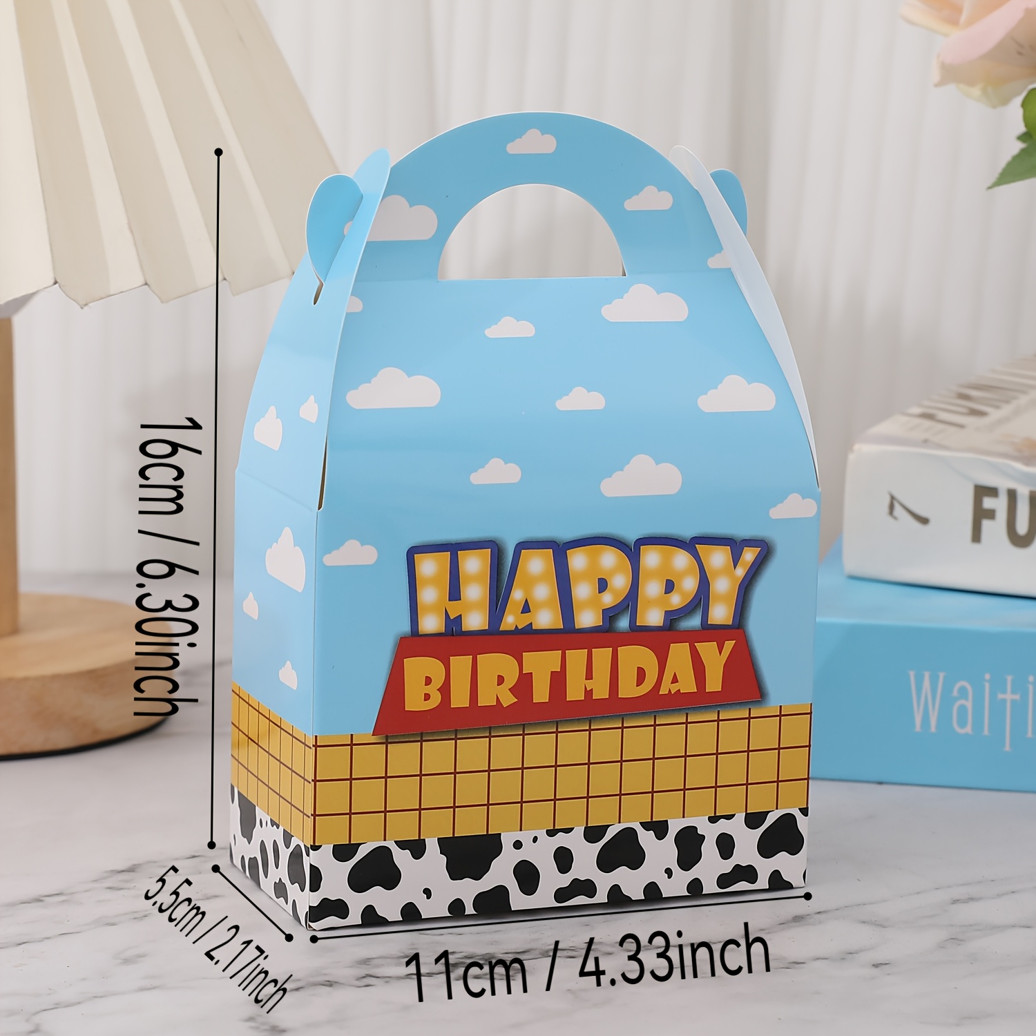 TEMU Gift For Her/him 6pcs White Cloud Happy Birthday Party Gift Boxes, Suitable For Birthday Celebrations, , Family Gatherings, And Themed Party