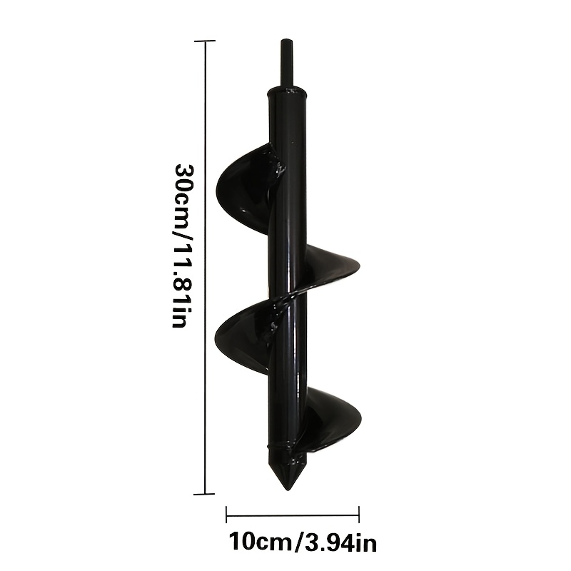 Garden Auger Bit For Drill, 3.94''x12'' (10x30cm) | Large Diameter Heavy Duty Post Hole Digger For Planting Trees, Shrubs & Building Fences | 3/8'' Hex Drive, Anti-rust Steel