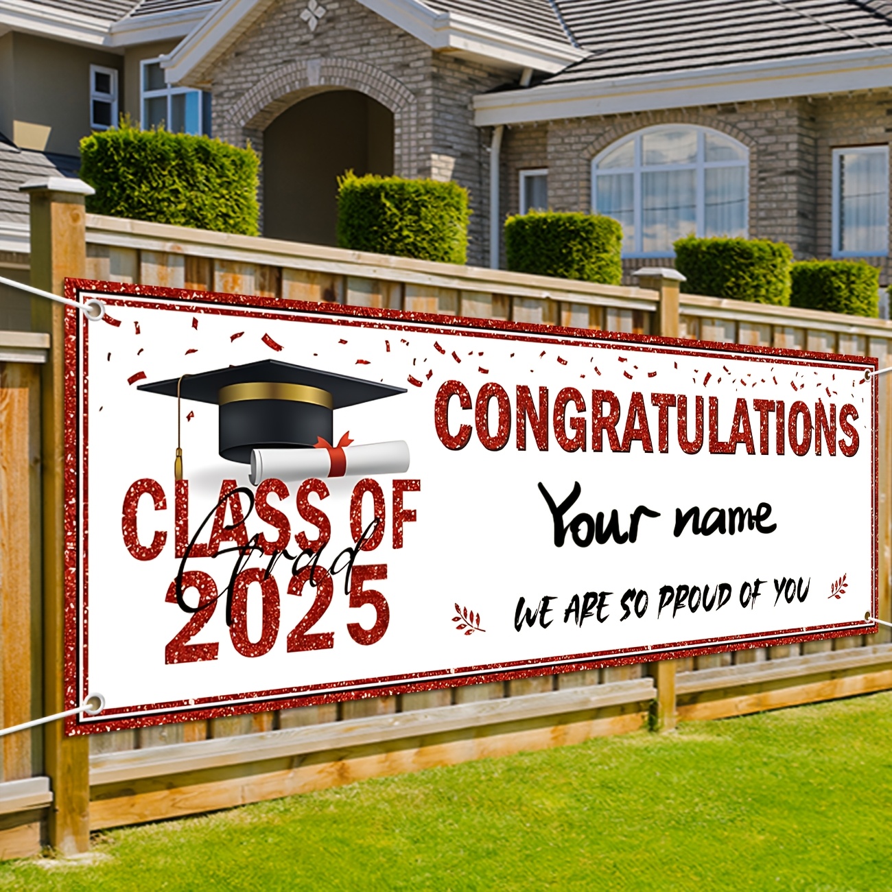 

Graduation Decorations Graduate Banner Red Diy Banner Yard Sign With A Marker Pen For Senior High School Graduation Party Decorations