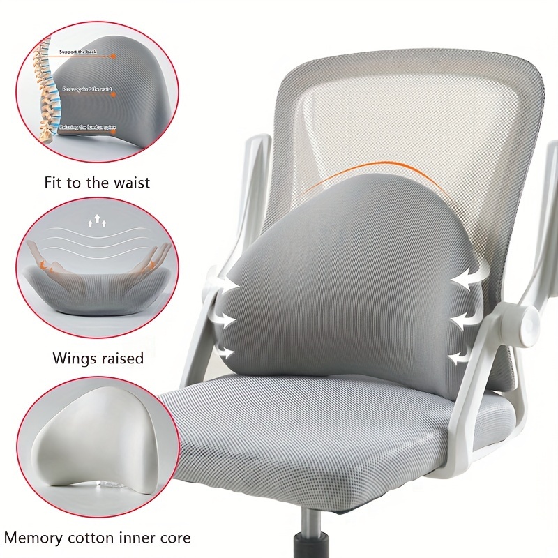 Almohada de apoyo lumbar para silla de oficina, punto de apoyo ajustable,  almohada de apoyo para el respaldo de la silla del automóvil, cojín de