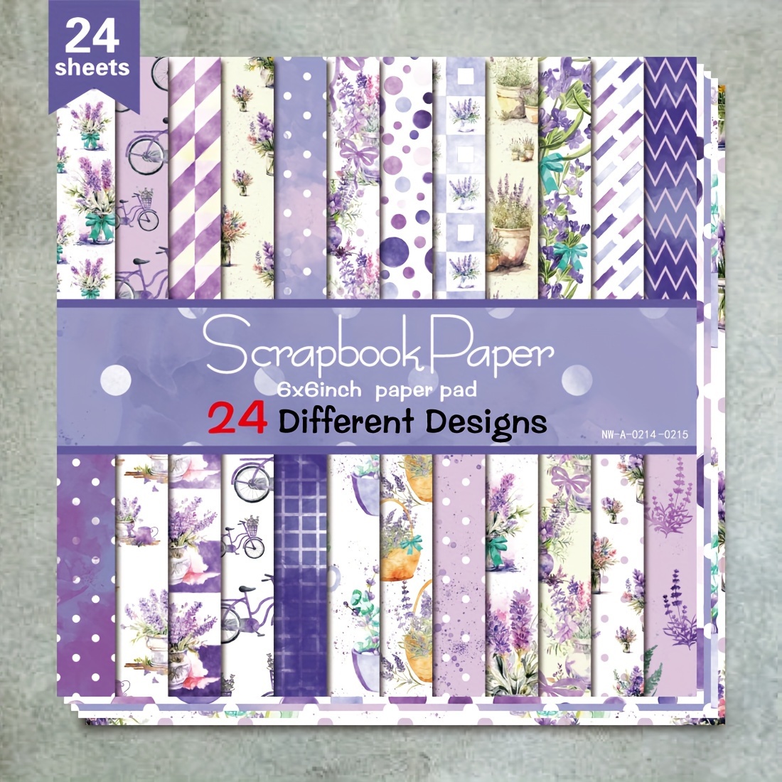 

Purple Lavender , 24 Sheets - 6"x6" Diy Craft Cardstock With For Scrapbooking & Card Making