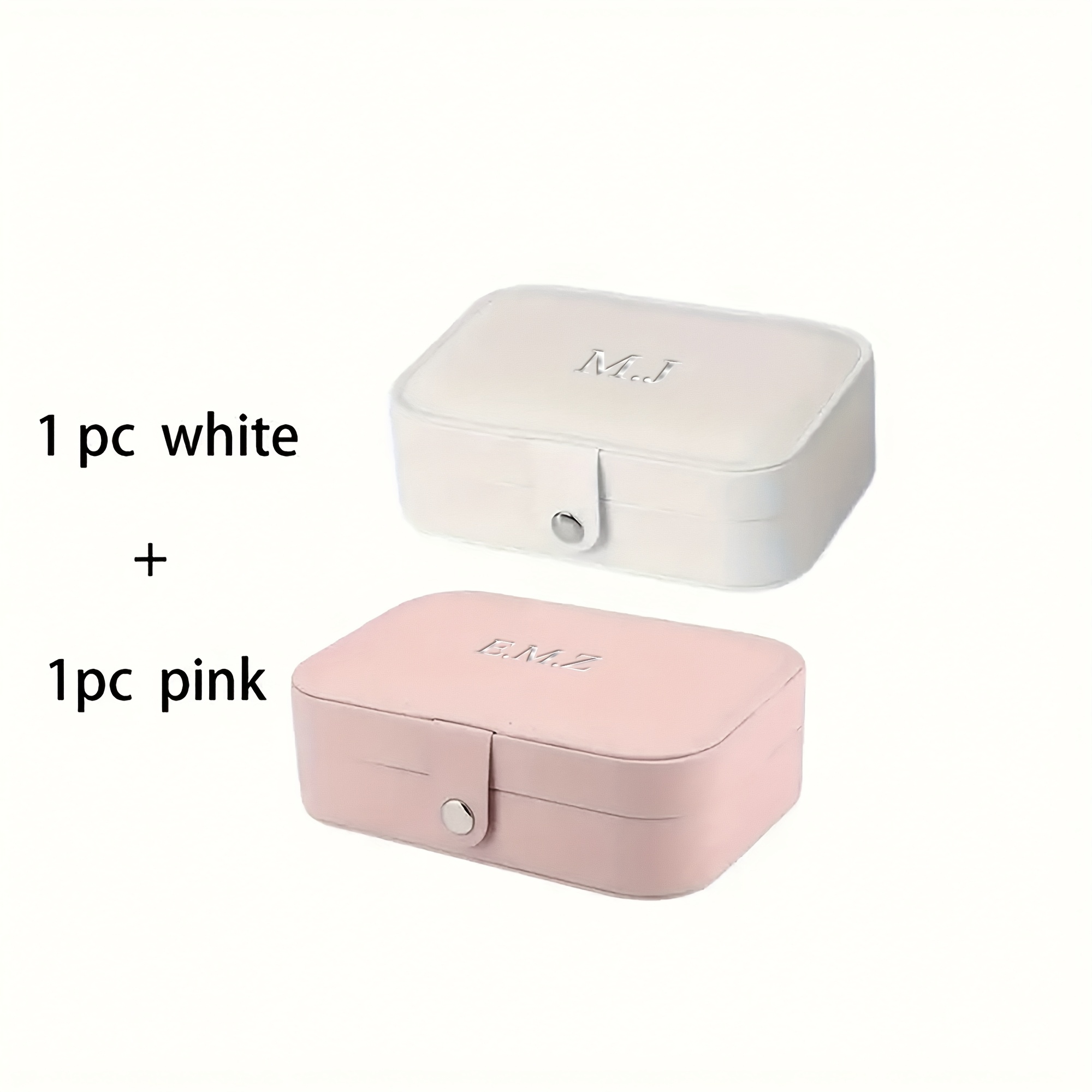 Custom-Made Silvery Engraved Faux Leather Portable Storage Box