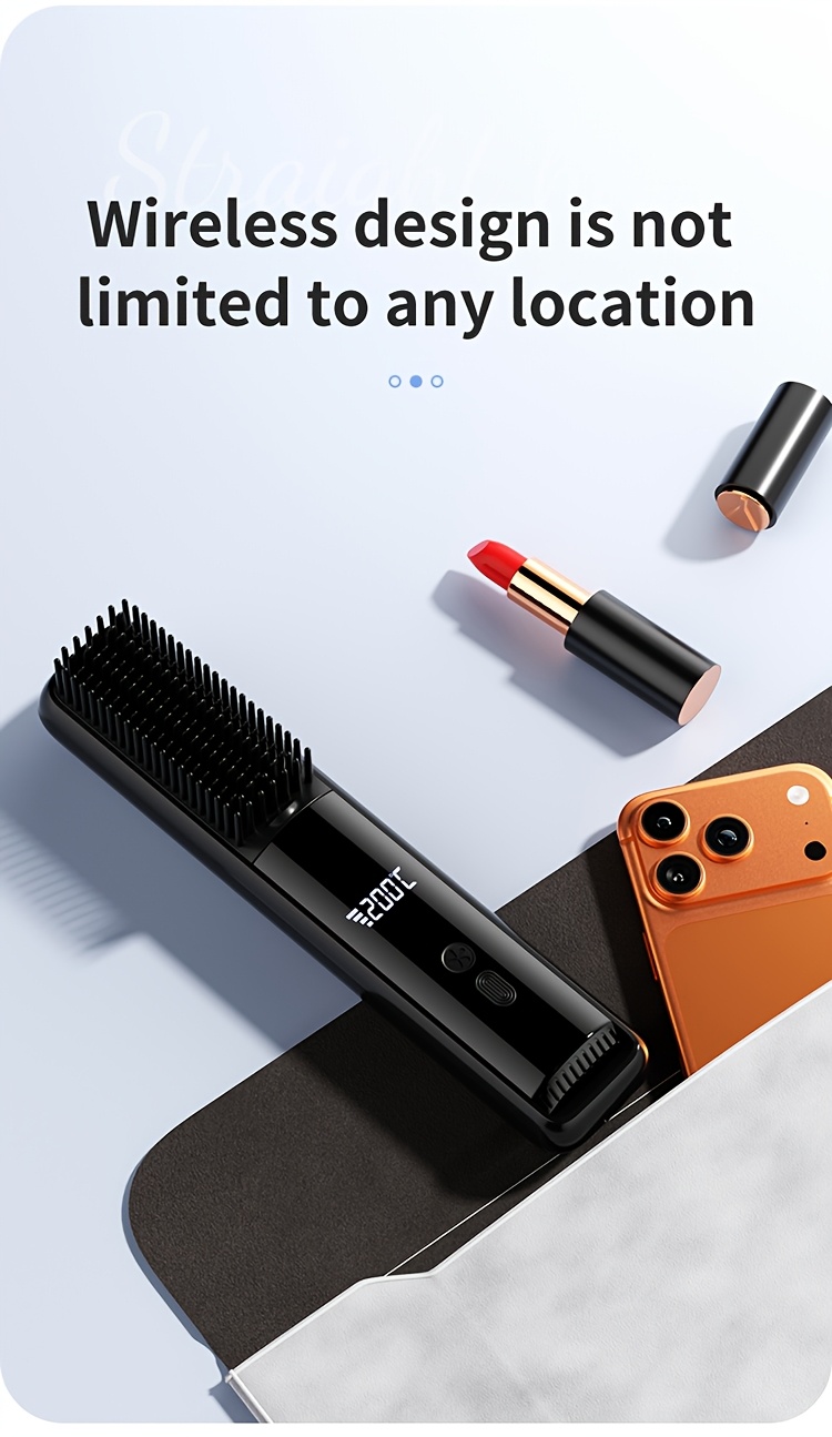 2025 Nieuwe Draadloze Draagbare Negatieve Ionen Stijltang, Snel, Slim Digitaal Display, USB Opladen, Compact en Lichtgewicht Ontwerp, Perfect voor Thuis en Reizen, Ideaal Cadeau voor Vrouwen, Professioneel Styling Gereedschap