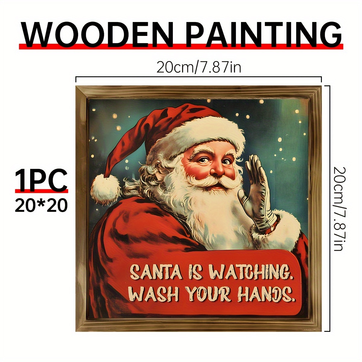 TEMU 1pc Funny " Vintage Wooden Sign - Frame Rustic Bathroom Decor For Home & Cafe, Canvas Wall Art, Thanksgiving Christmas Gifts